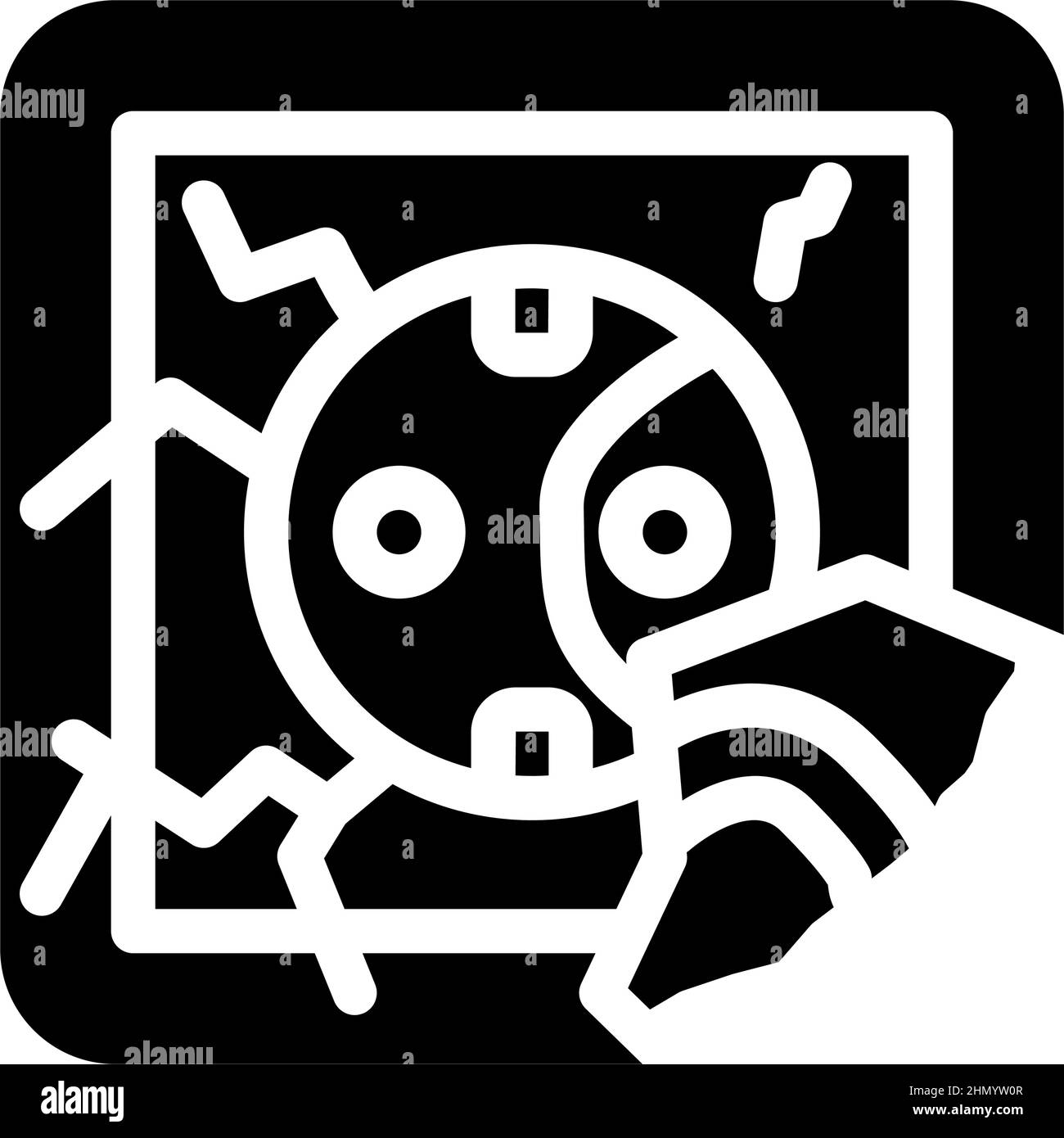 illustration du vecteur d'icône de glyphe de socket endommagé Illustration de Vecteur