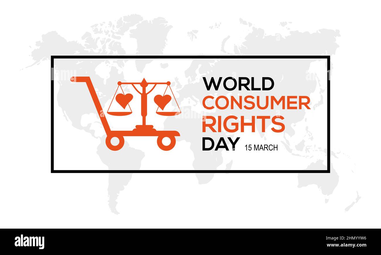 Journée mondiale des droits du consommateur. Modèle de vecteur d'affaires d'honnêteté pour la bannière, la carte, l'affiche, l'arrière-plan. Illustration de Vecteur