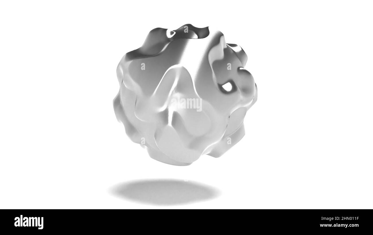 Bruit de sphère métallique dans le style 3D rendu Fluid art 3D Banque D'Images