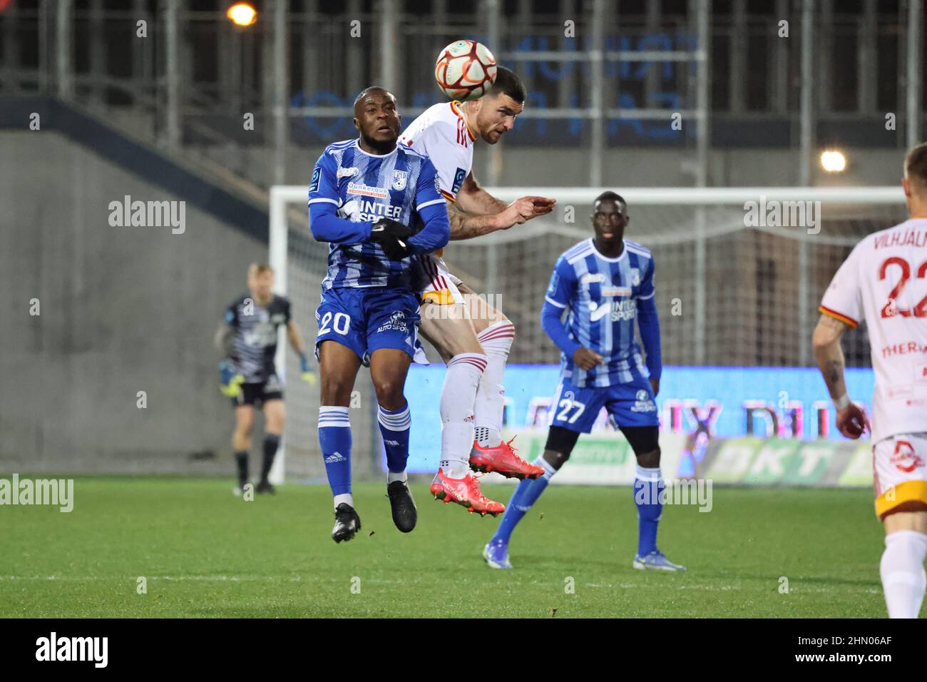 Mario-Jason Kikonda Dunkerque lors du championnat français Ligue 2, match de football entre USL Dunkerque et Rodez AF le 12 février 2022 au stade Marcel Tribut de Dunkerque, France - photo: Laurent Sanson/DPPI/LiveMedia Banque D'Images