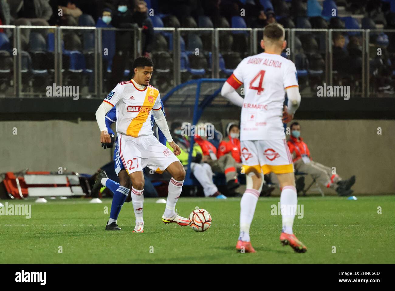 Jonathan Varane Rodez lors du championnat de France Ligue 2 match de football entre USL Dunkerque et Rodez AF le 12 février 2022 au stade Marcel Tribut de Dunkerque, France - photo: Laurent Sanson/DPPI/LiveMedia Banque D'Images