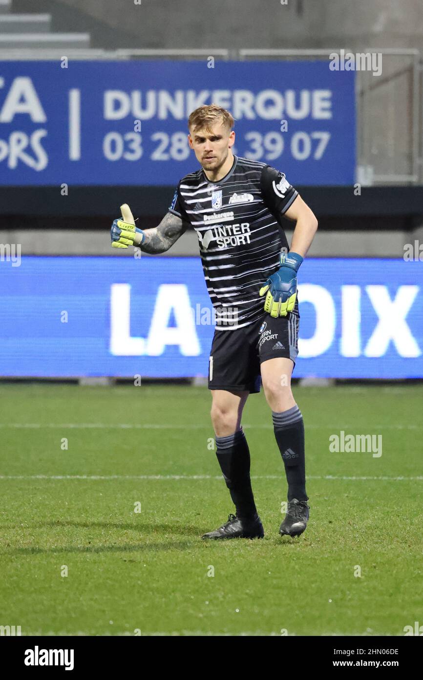 Jeremy Vachoux 1 gardien de but Dunkerque lors du championnat français Ligue 2 match de football entre USL Dunkerque et Rodez AF le 12 février 2022 au stade Marcel Tribut de Dunkerque, France - photo: Laurent Sanson/DPPI/LiveMedia Banque D'Images