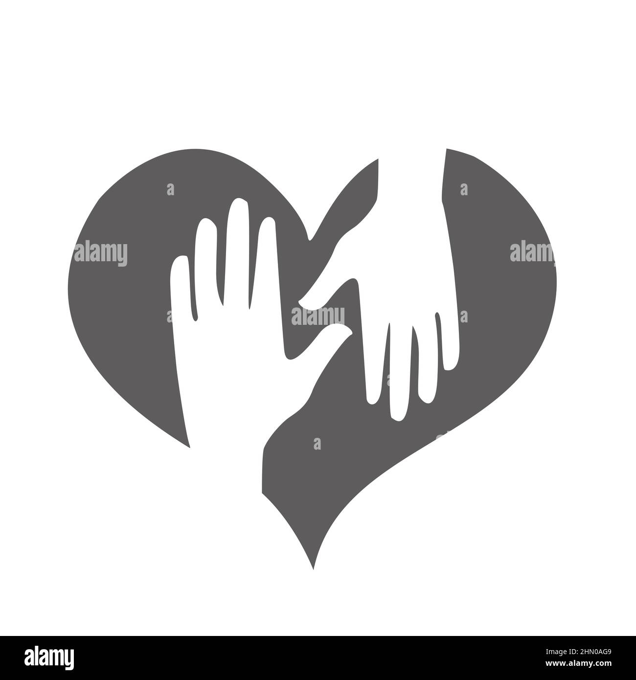 Illustration du cœur avec des mains vectorielles Illustration de Vecteur