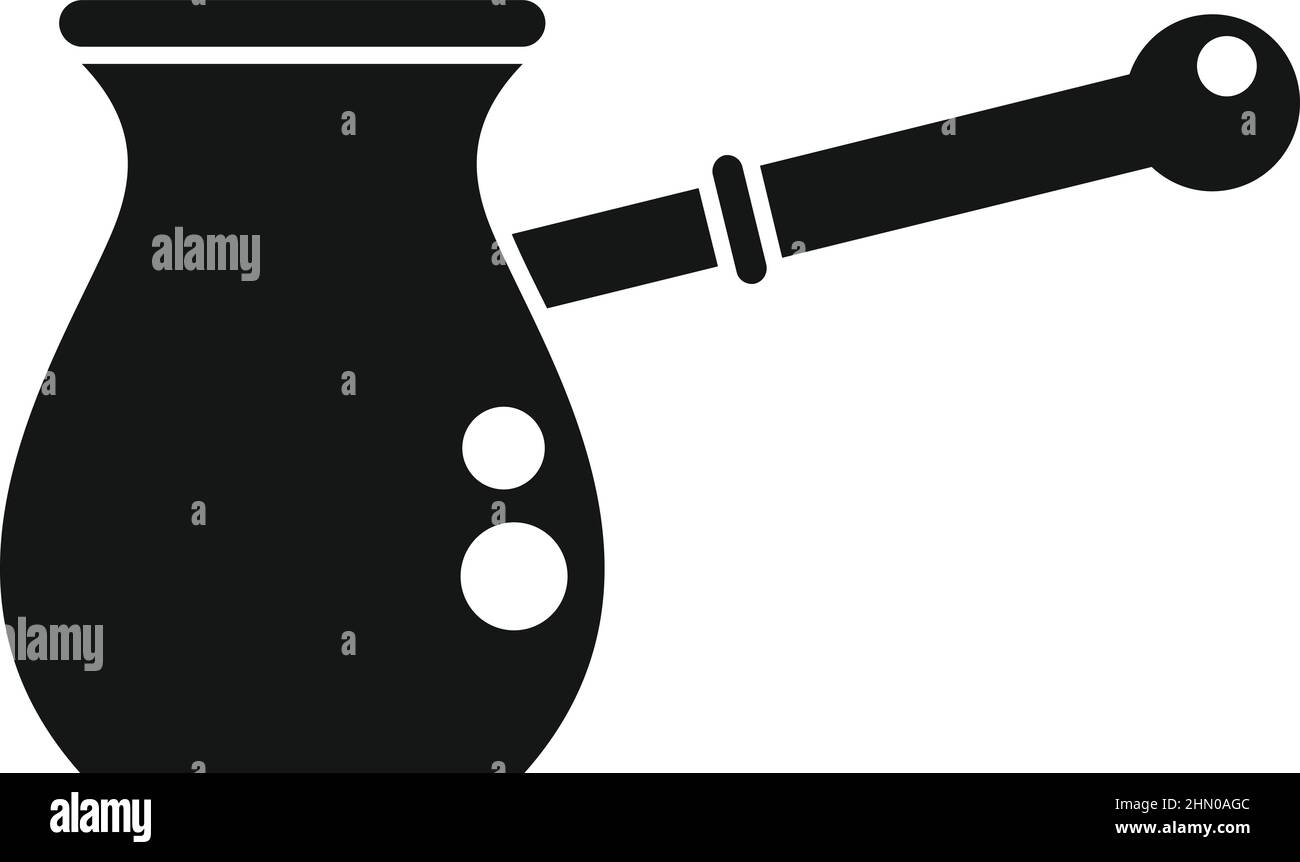 Symbole de la cafetière du petit déjeuner vecteur simple. Menu du matin Illustration de Vecteur