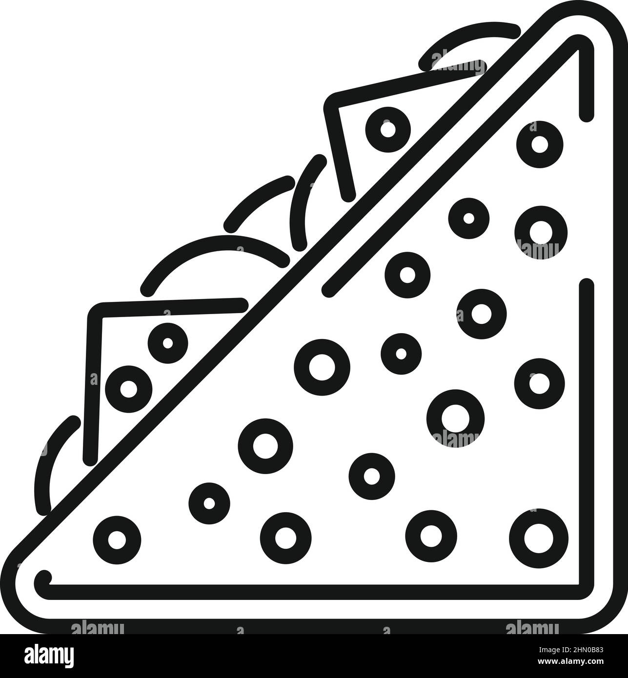 Vecteur de contour de l'icône petit déjeuner-sandwich. Repas Illustration de Vecteur