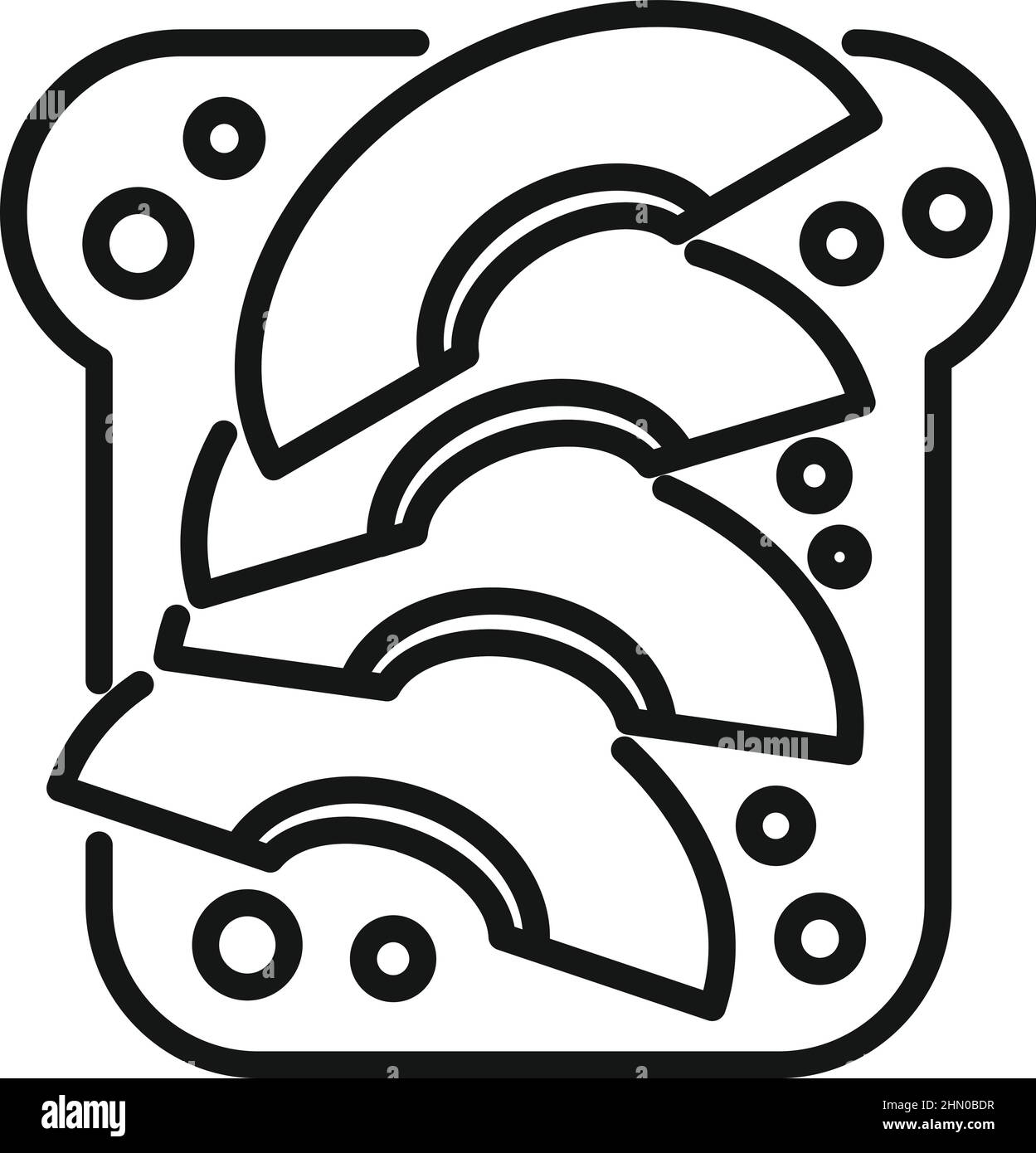 Petit déjeuner maison sandwich icône vectorielle vecteur. Une alimentation saine Illustration de Vecteur