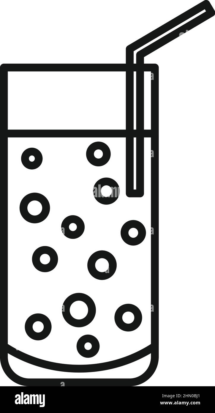 Vecteur de contour d'icône de jus de petit déjeuner. Repas Illustration de Vecteur