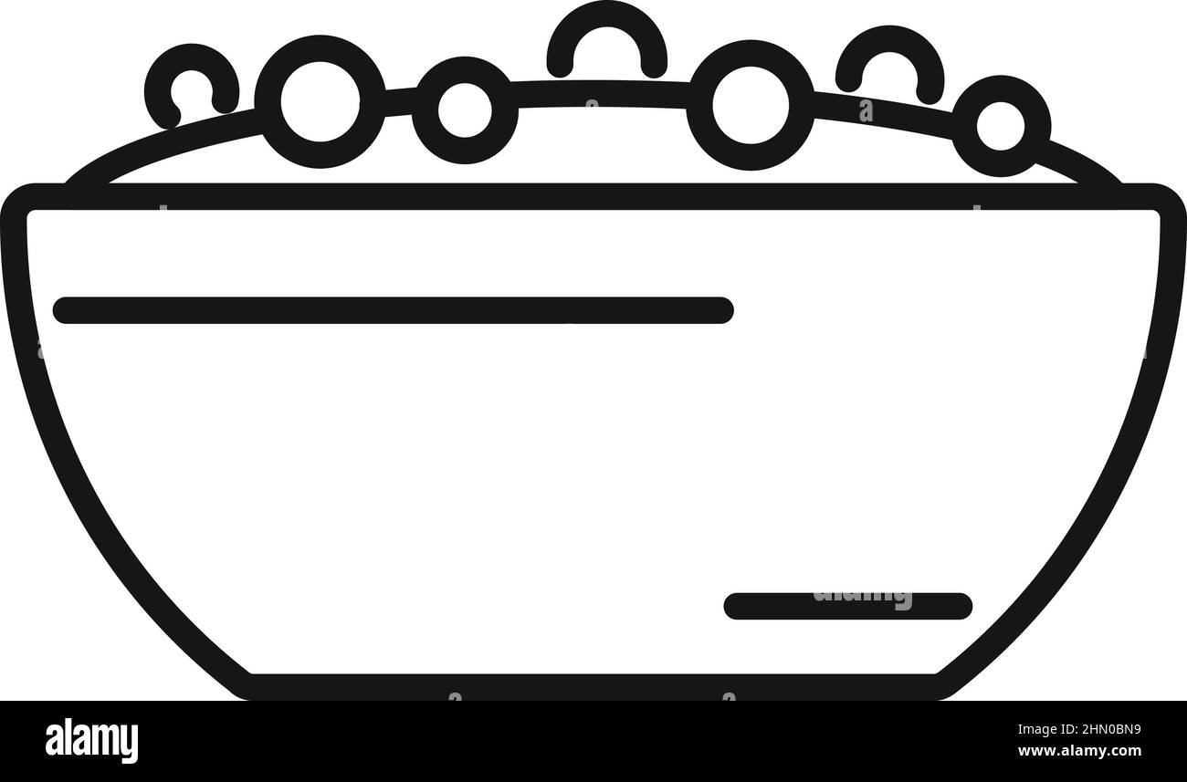 Vecteur de contour d'icône de bol de petit-déjeuner. Une alimentation saine Illustration de Vecteur