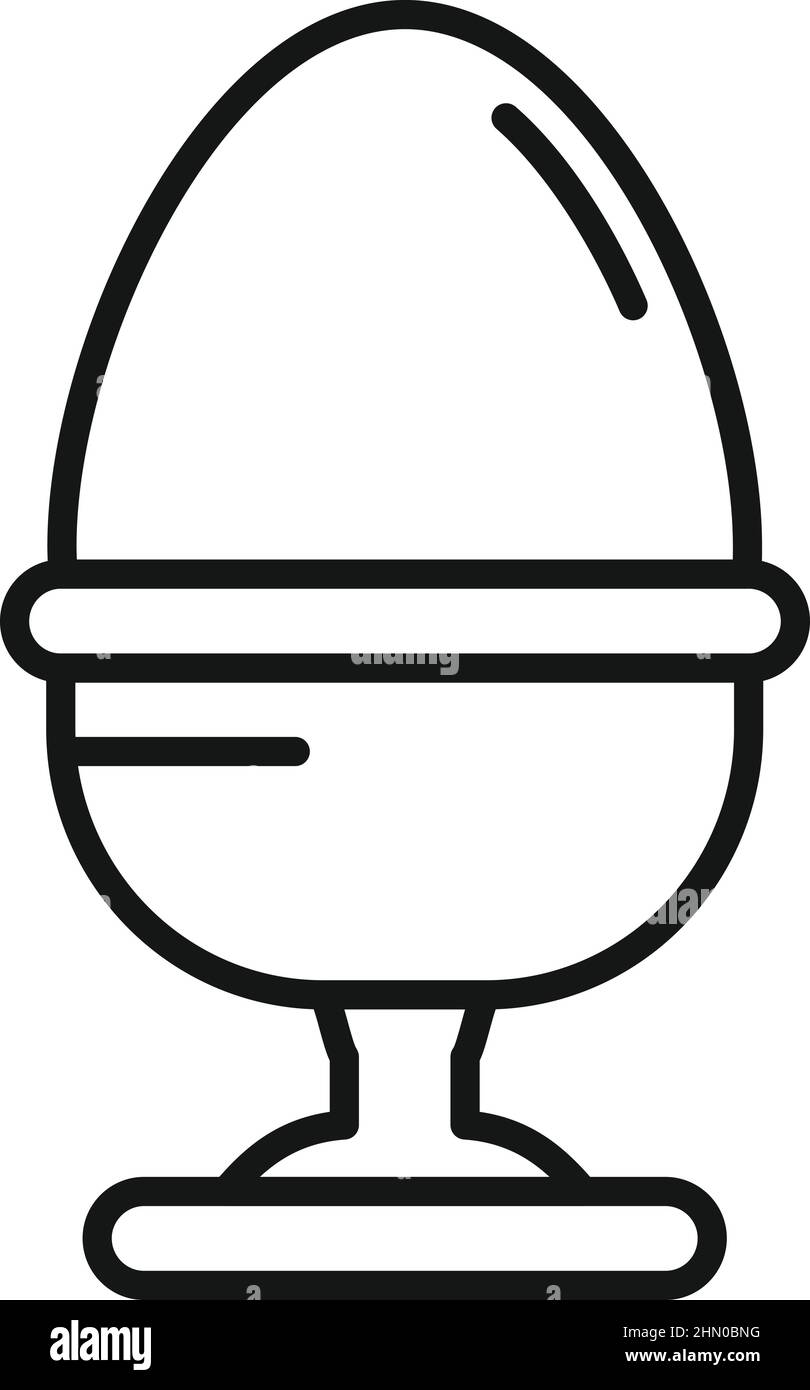 Vecteur de contour de l'icône de petit déjeuner aux œufs bouillis. Une alimentation saine Illustration de Vecteur