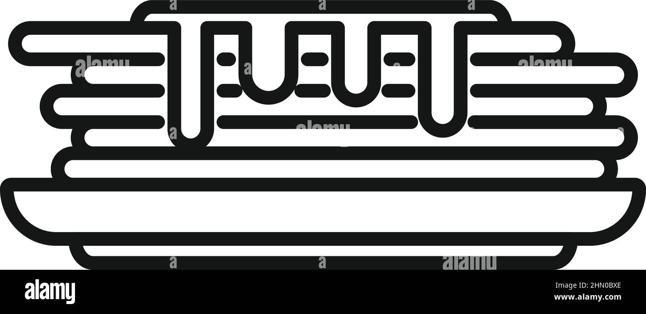 Vecteur de contour d'icône de crêpe. Repas de fruits Illustration de Vecteur