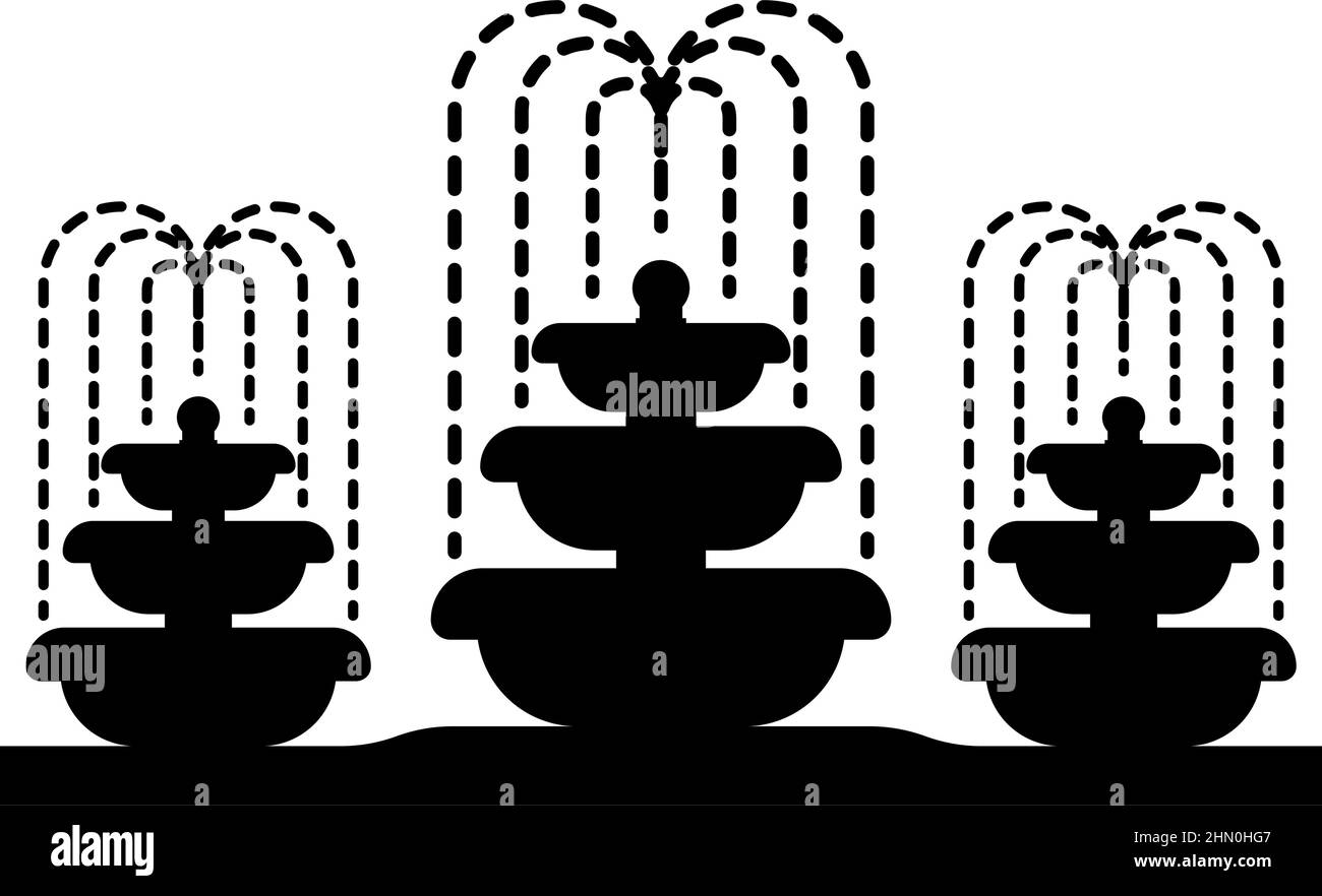 Icône de flux de fontaine noir couleur vecteur illustration image plat style simple Illustration de Vecteur