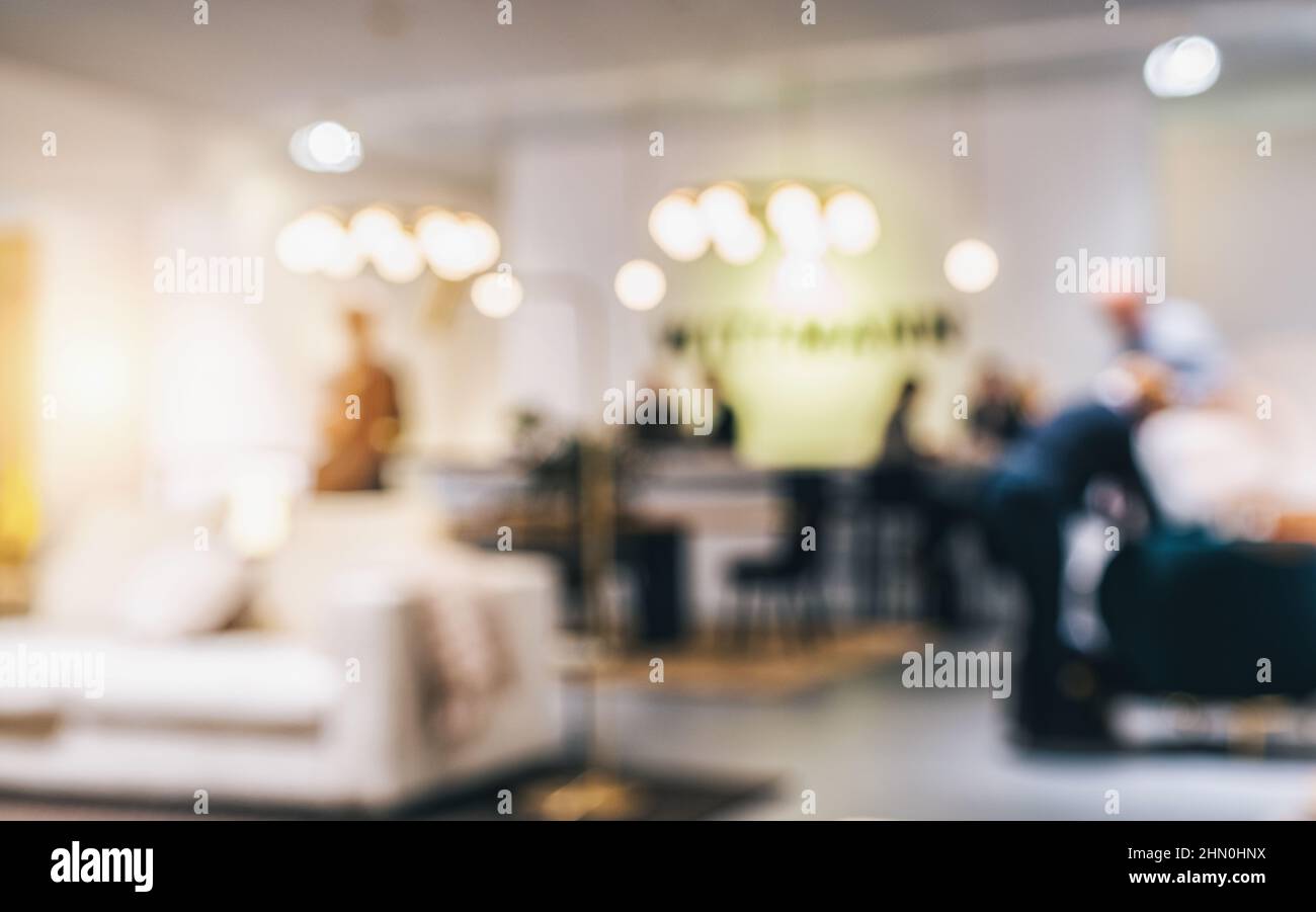 Arrière-plan intentionnellement flou des stands de salons professionnels Banque D'Images