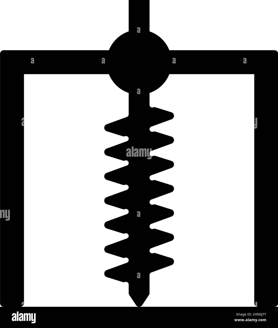 Installation pour l'engin de forage symbole trou d'alésage d'exploitation minière creusage vis sans fin de terre icône de travail géodésique couleur noire illustration vectorielle image style plat simple Illustration de Vecteur