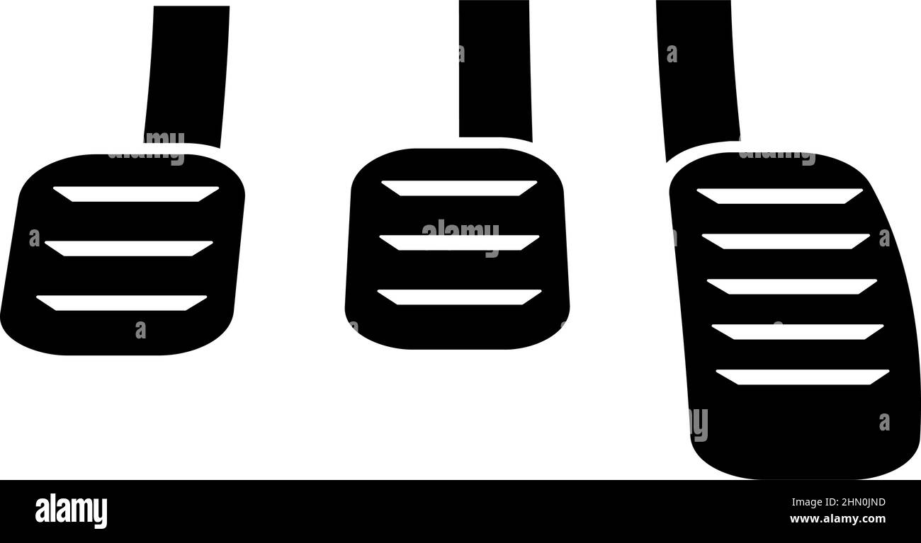 Pédales frein embrayage accélérateur transmission manuelle icône voiture  noir couleur vecteur illustration image plate style simple Image  Vectorielle Stock - Alamy