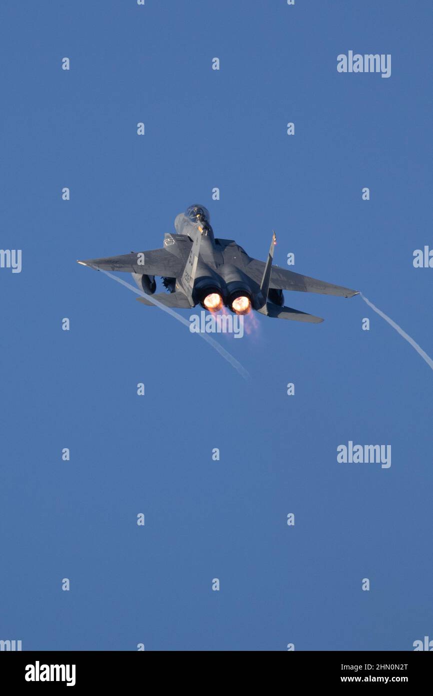 McDonnell Douglas F-15E Strike Eagle Performance décollage. Banque D'Images