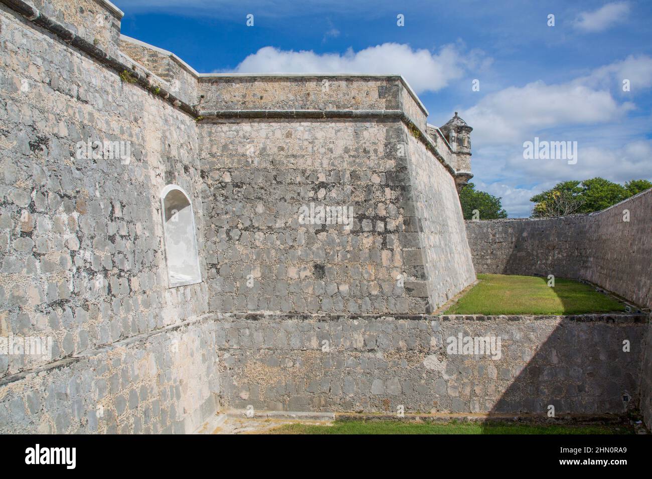 Murs intérieurs, fort San Jose, Campeche, État de Campeche, Mexique Banque D'Images