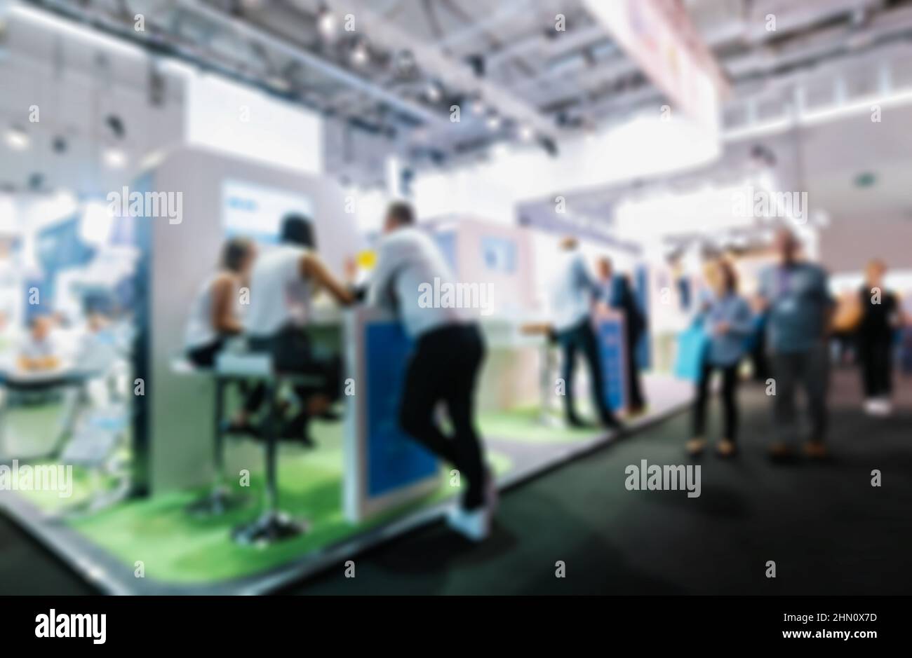 Le contexte des salons commerciaux est intentionnellement flou Banque D'Images