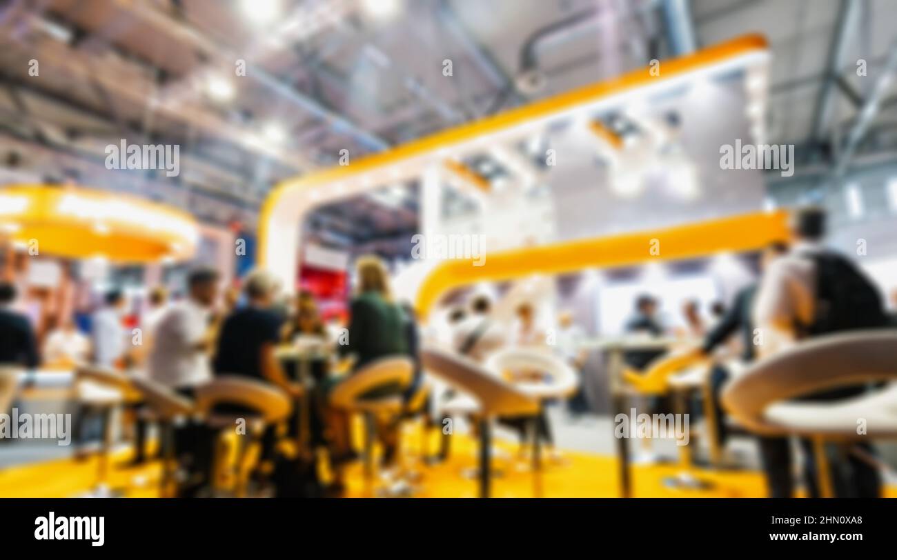 Un arrière-plan flou, d'événement public Exhibition Hall, business trade show concept Banque D'Images