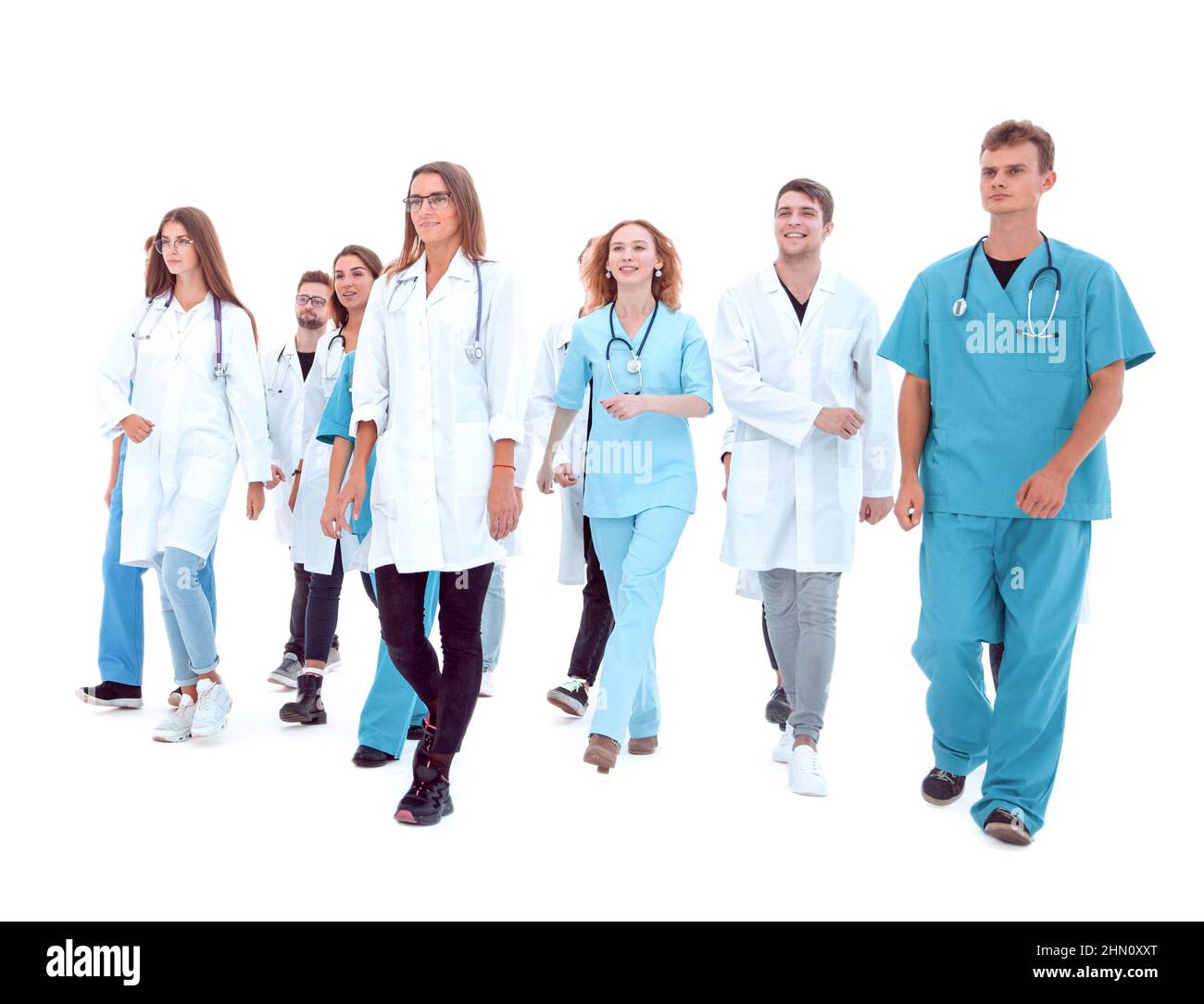 groupe de jeunes professionnels de la santé debout ensemble Banque D'Images