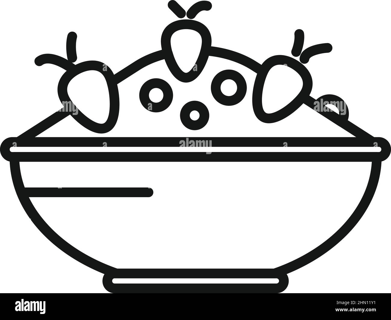 Vecteur de contour d'icône de petit déjeuner de protéines. Une alimentation saine Illustration de Vecteur