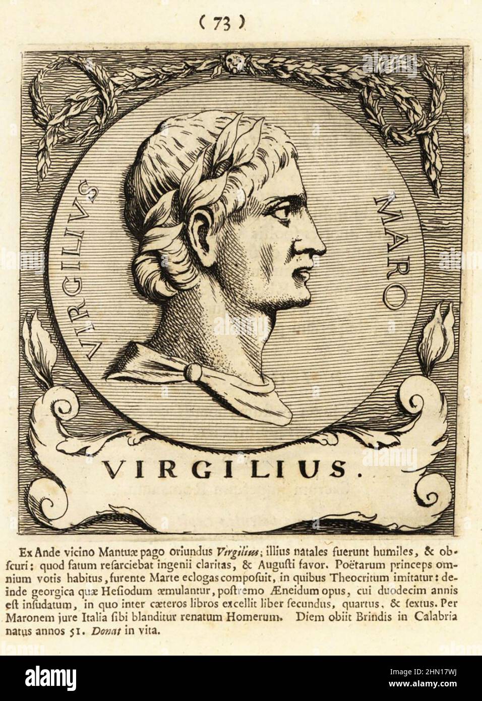 VERGIL (c 70-19 av. J.-C.) poète romain Banque D'Images
