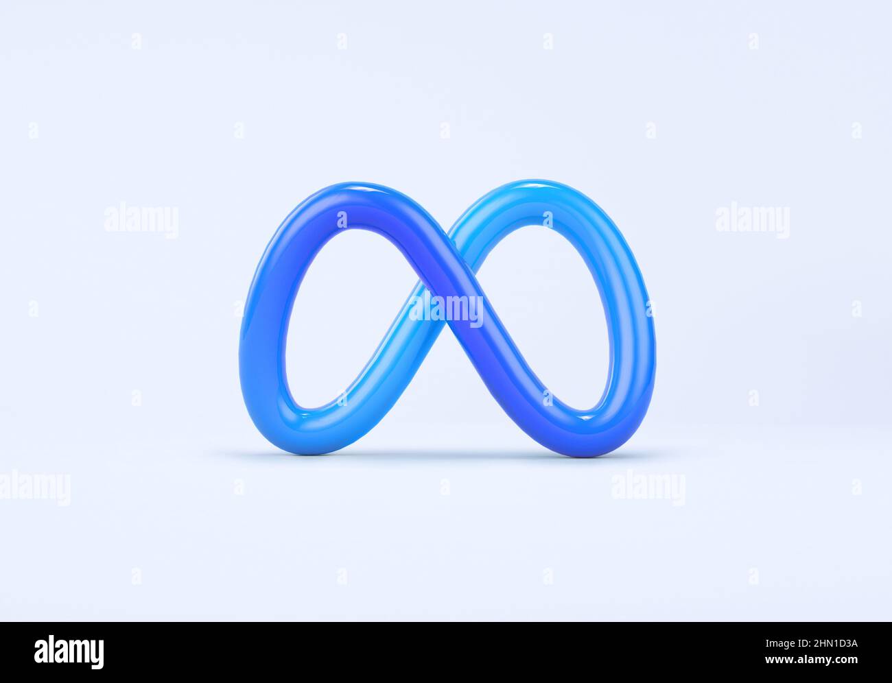 Valence, Espagne - février 2022 : icône du logo Meta isolé en 3D rendu. Meta, rebrand of Facebook, est une société de médias sociaux dédiée au métav social Banque D'Images