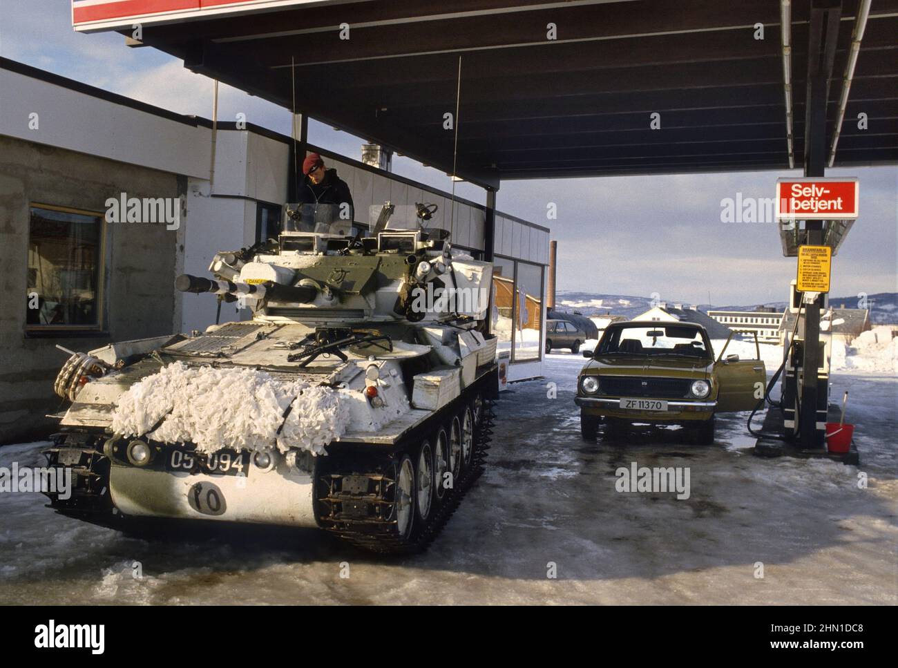 - Armée Royale, char de renaissance légère 'Scimitar' pendant les exercices de l'OTAN en Norvège - Armée Royale, carro armato leggero da ricognizione 'Scimitar' durante esercitazioni OTAN en Norvegia Banque D'Images