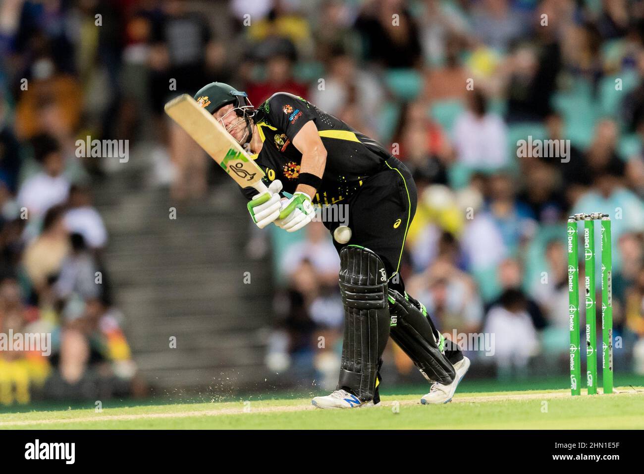 Sydney, Australie. 13th févr. 2022. Steve Smith, d'Australie, chauve-souris lors du deuxième match de la série internationale T20 entre l'Australie et le Sri Lanka au Sydney Cricket Ground, le 13 février 2022 à Sydney, en Australie. (Usage éditorial seulement) Credit: Izhar Ahmed Khan/Alamy Live News/Alamy Live News Banque D'Images