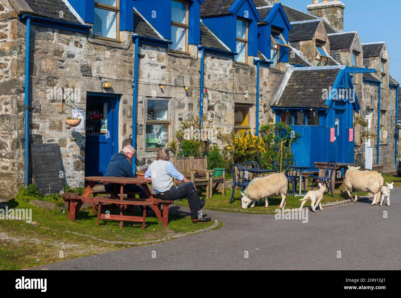 Main Street Arinagour sur l'île Hebridean intérieure de Coll Banque D'Images