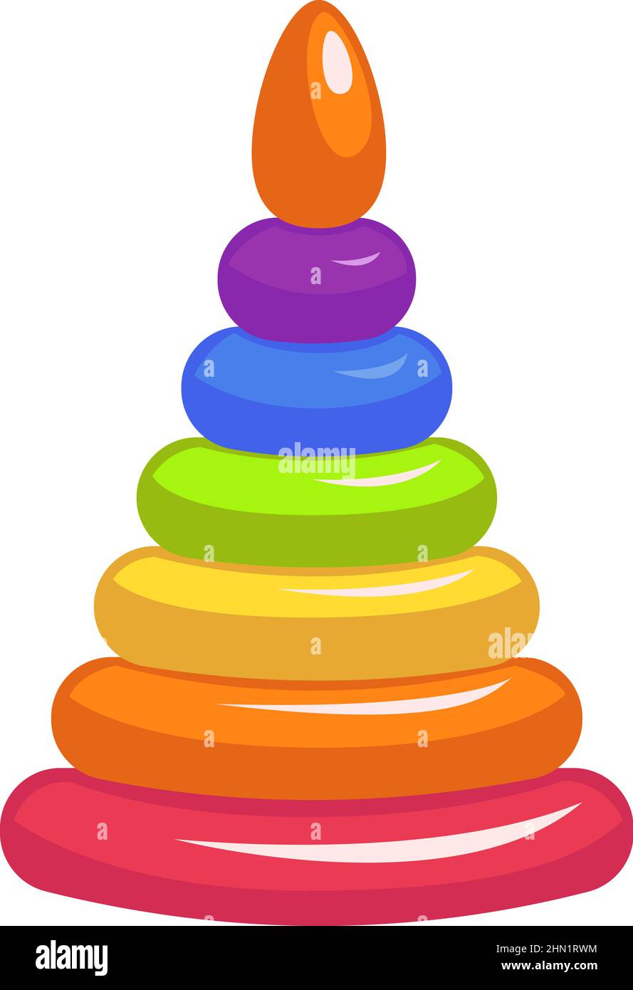Icône en forme de jouet pyramide. Puzzle rond en plastique pour les tout-petits Illustration de Vecteur