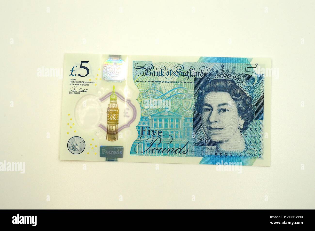 Cinq (5) billets de banque, livre sterling £ (GBP), Royaume-Uni, Angleterre, Europe Banque D'Images