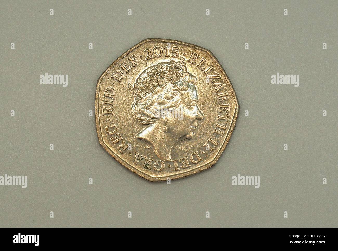 Cinquante (50) pièces de clôture, livre sterling (GBP), Royaume-Uni, Angleterre, Europe Banque D'Images