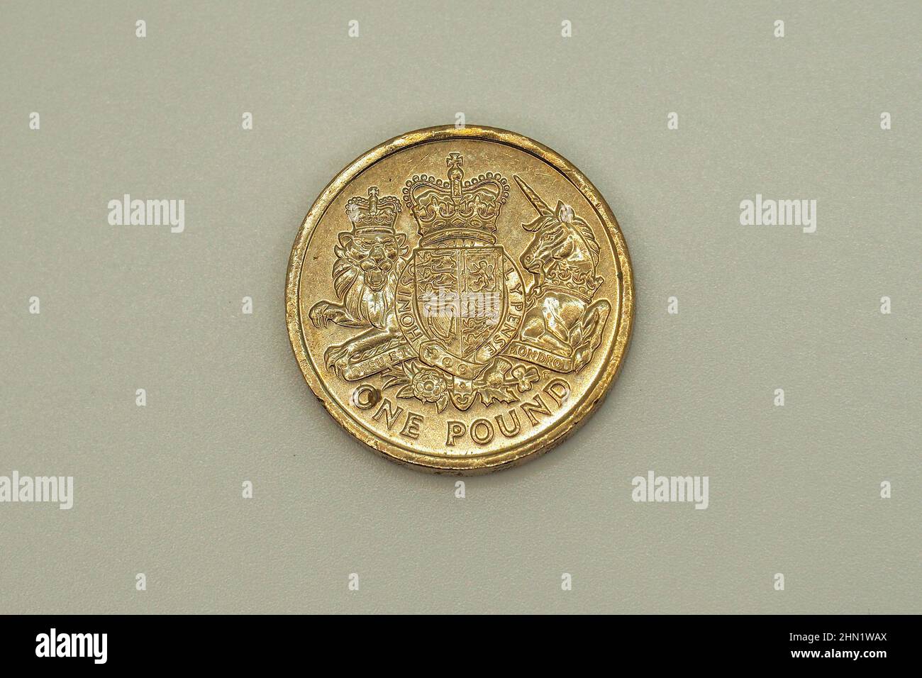 Une (1) livre de monnaie, livre sterling (GBP), Royaume-Uni, Angleterre, Europe Banque D'Images