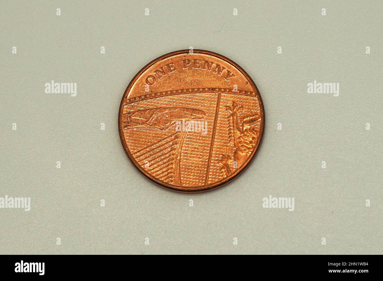 Une (1) pièce de cent, livre sterling (GBP), Royaume-Uni, Angleterre, Europe Banque D'Images