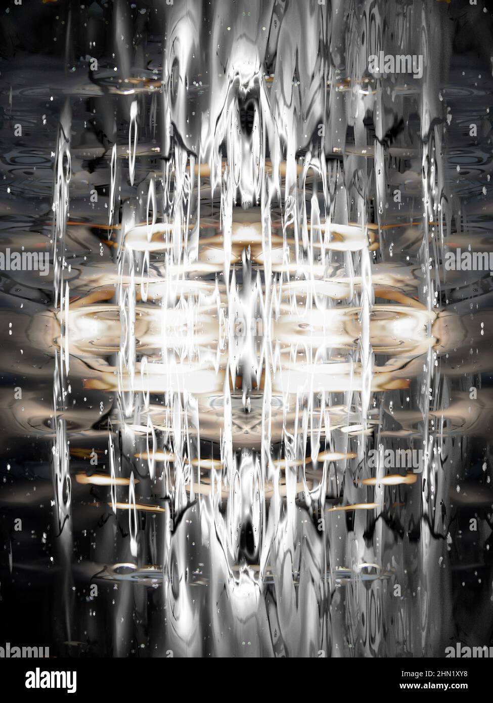 Ondulations et réflexions dans la rivière Cherwell à Oxford - visualisation abstraite T6 Banque D'Images