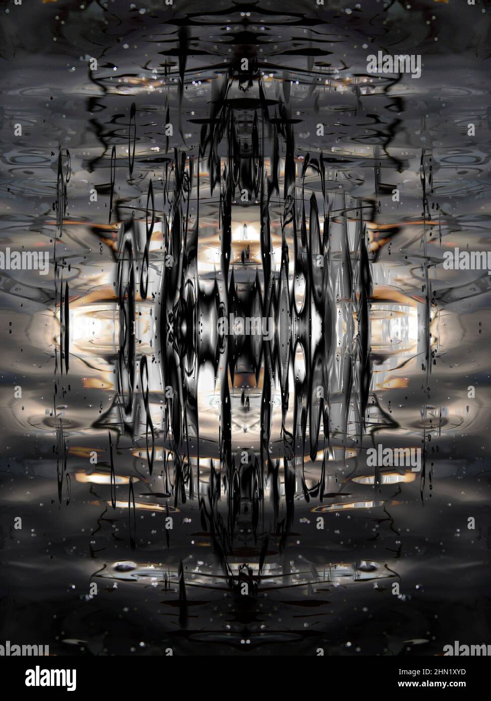 Ondulations et réflexions dans la rivière Cherwell à Oxford - visualisation abstraite T5 Banque D'Images