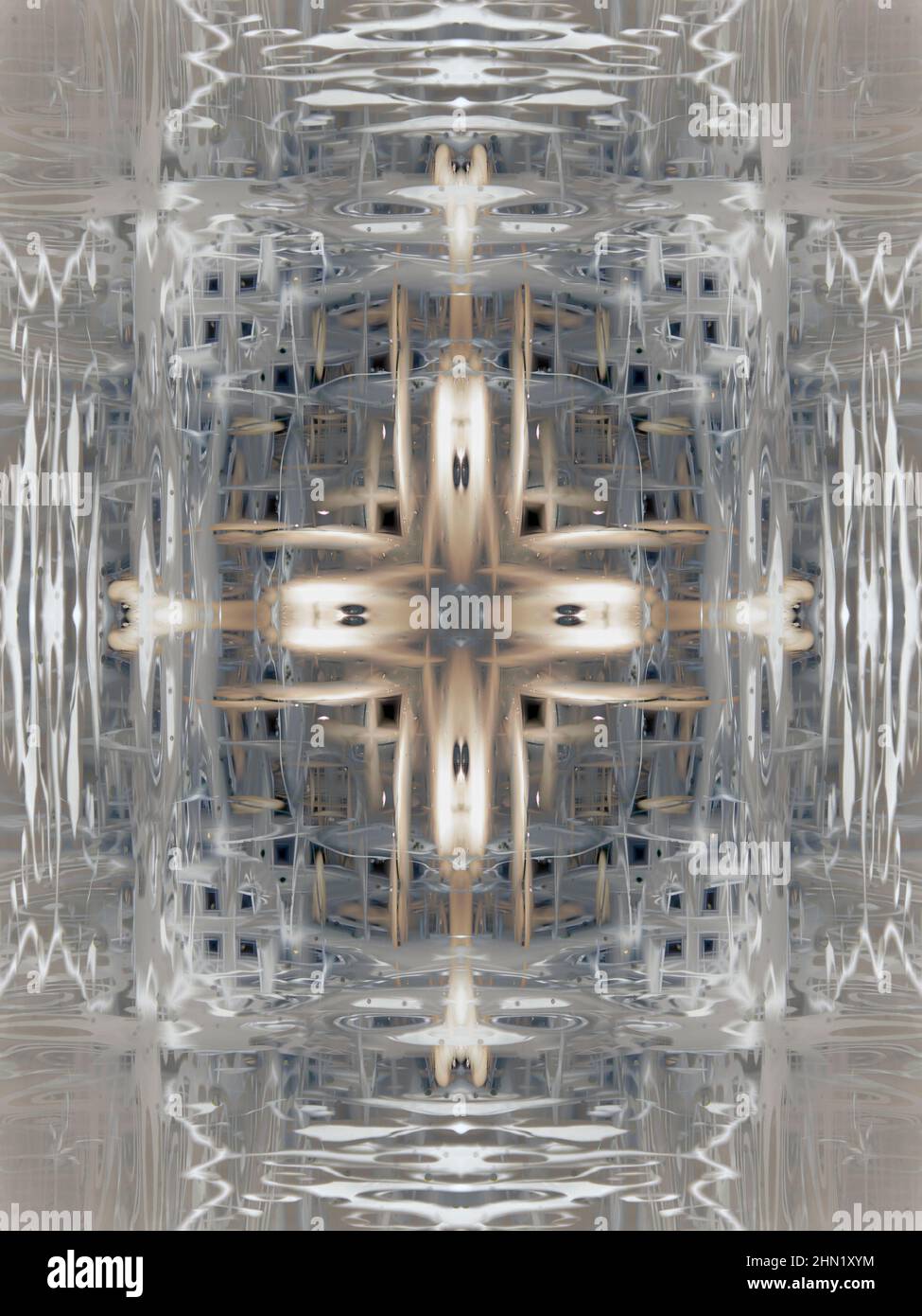 Ondulations et réflexions dans la rivière Cherwell à Oxford - visualisation abstraite T2 Banque D'Images