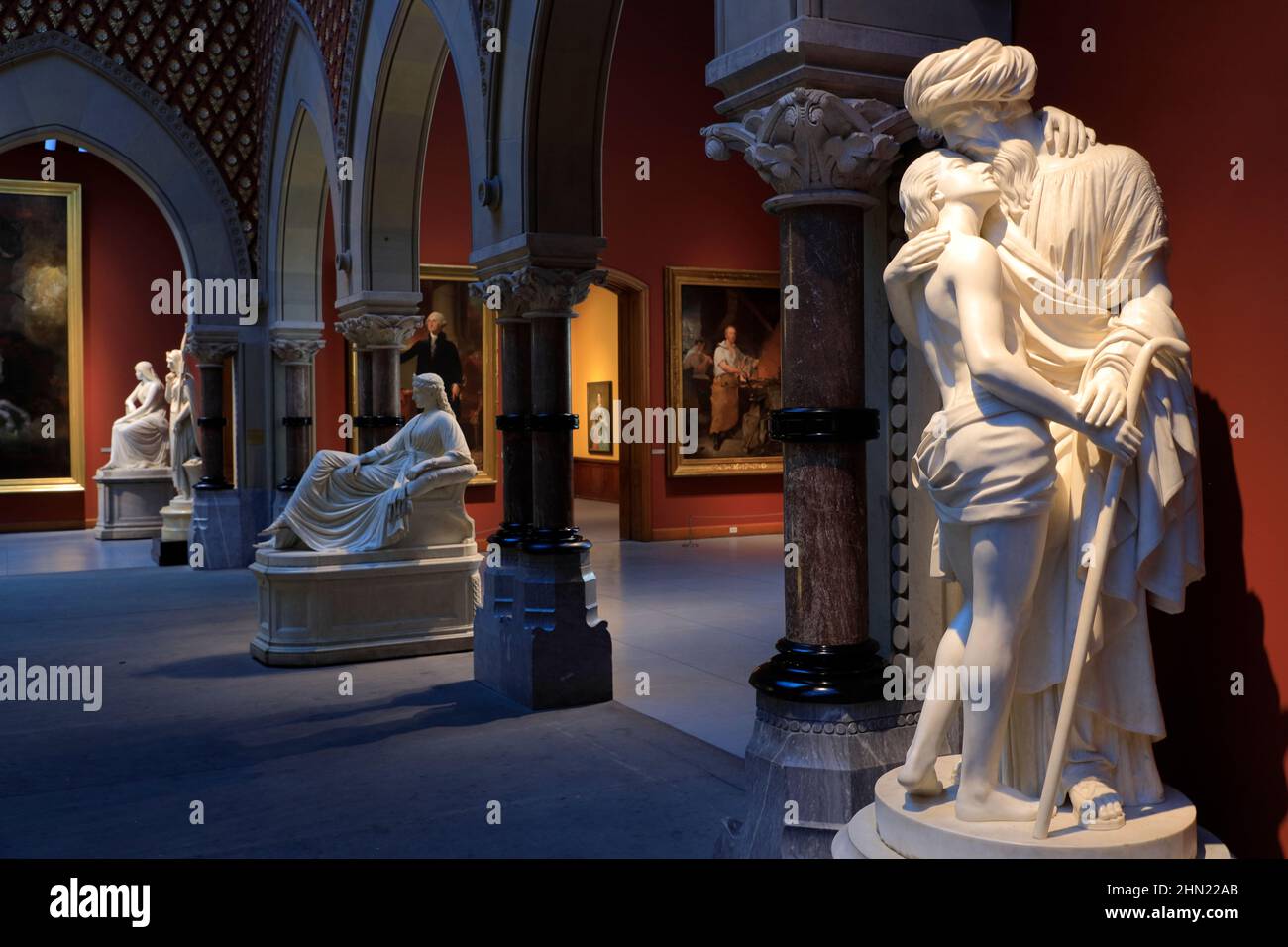 La statue en marbre du Prodigal son (1857) du sculpteur américain Joseph Mozier s'affiche à l'Académie des Beaux Arts de Pennsylvanie. Philadelphie.Pennsylvania.USA Banque D'Images