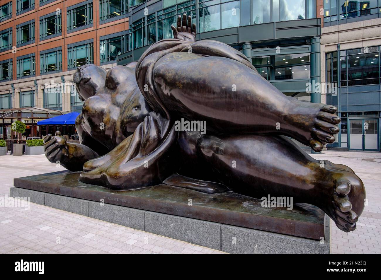 La sculpture de Broadgate venus de l'artiste colombien Fernando Botero, Exchange Square, Broadgate, City of London, YK Banque D'Images