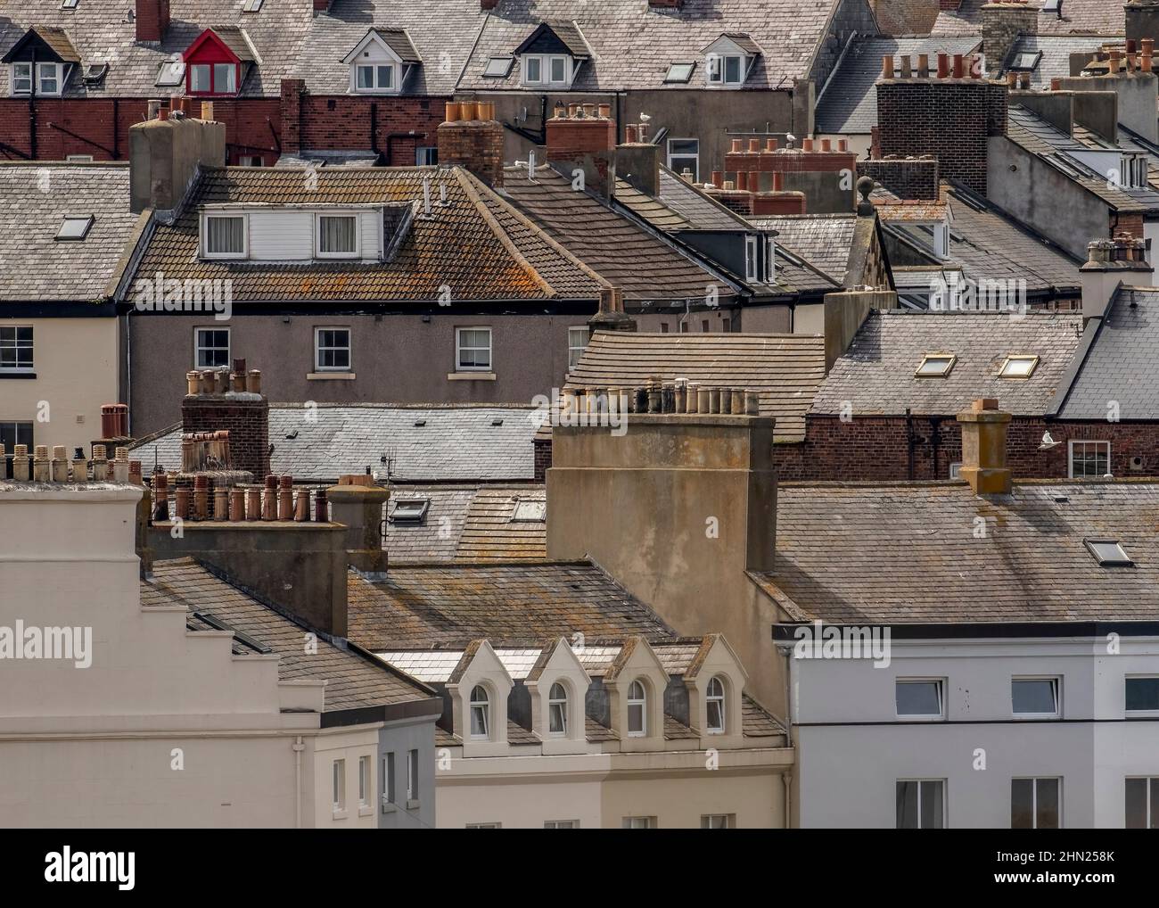 Whitby Town Houses, une vue sur la ville Banque D'Images