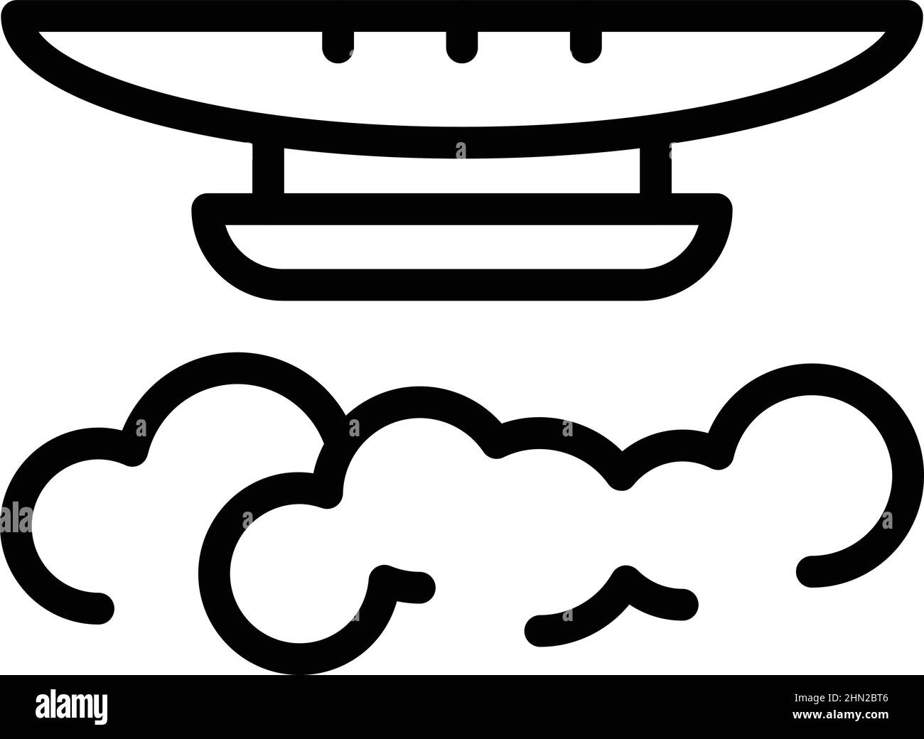 Vecteur de contour de l'icône du détecteur de fumée de sécurité. Alarme incendie. Système domestique Illustration de Vecteur