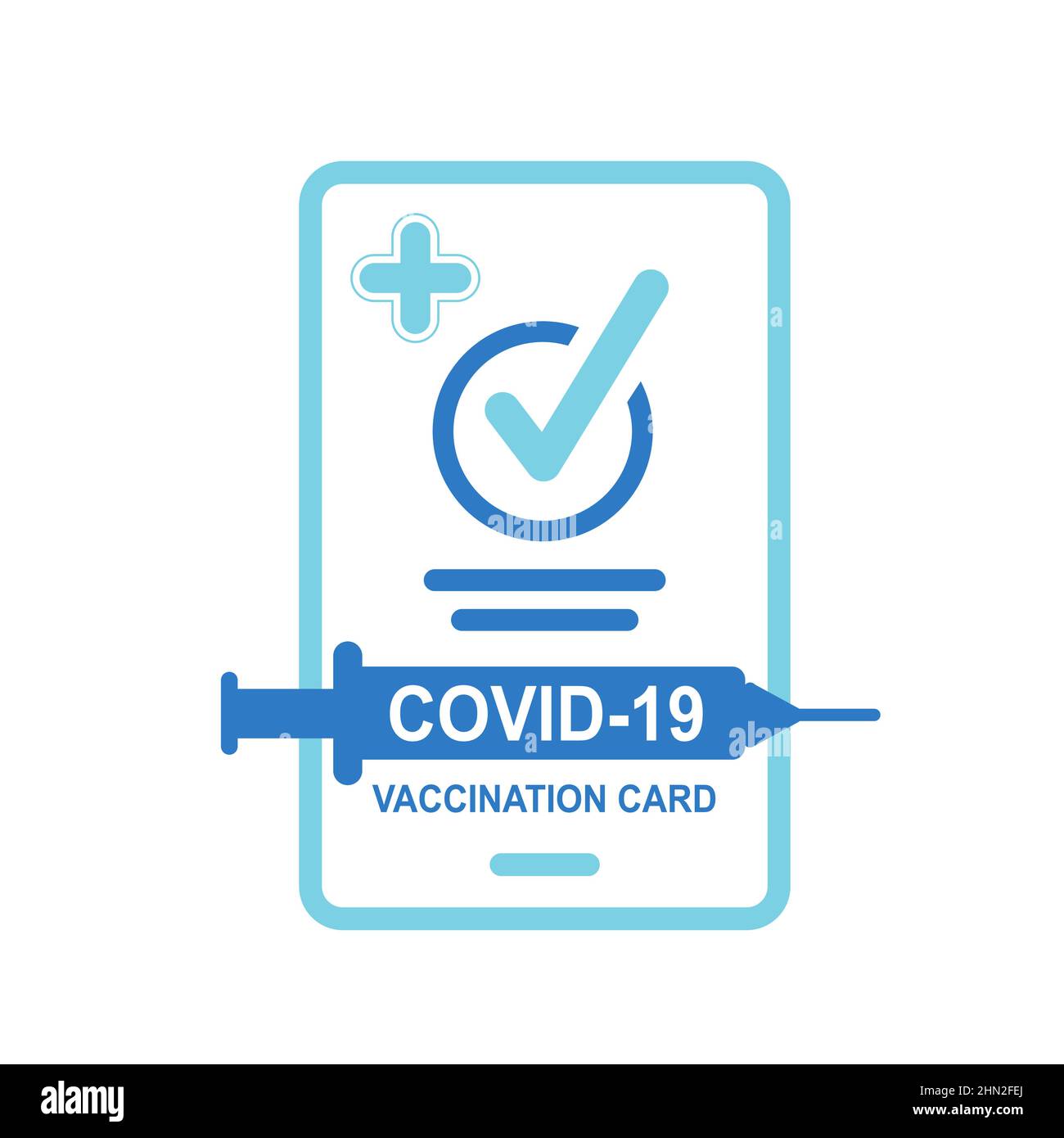 Passeport immunitaire de voyage en mobile. Certificat d'immunité Covid-19 pour les achats. Illustration de Vecteur