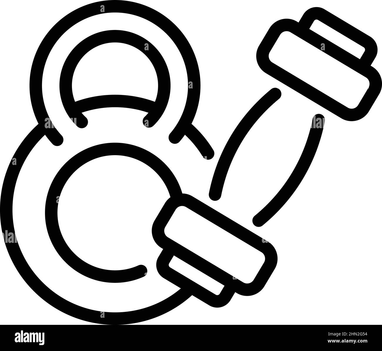 Vecteur de contour de l'icône représentant un haltère de gym. Exercice physique. Entraînement sportif Illustration de Vecteur