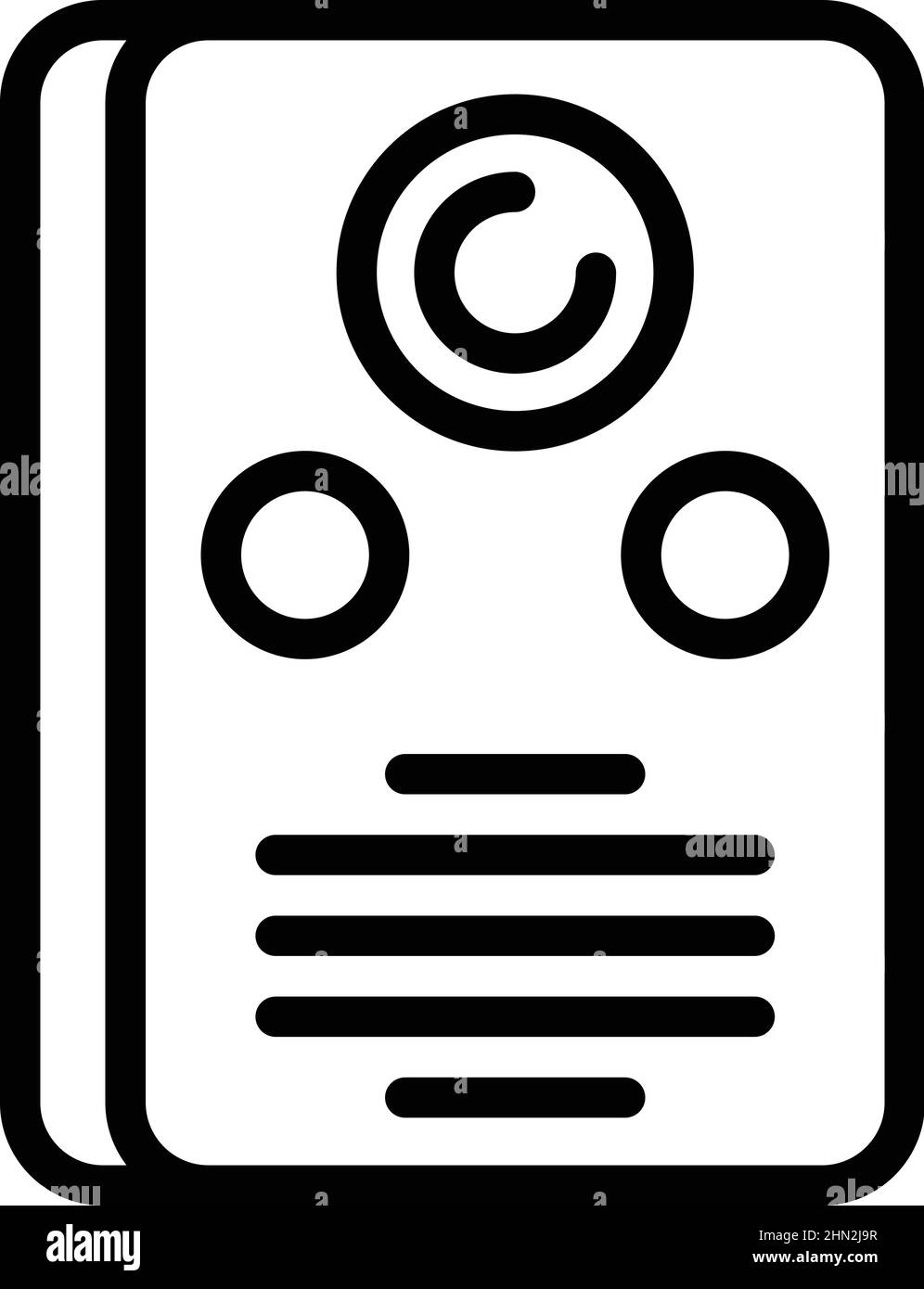 Vecteur de contour de l'icône d'alarme de l'interphone vidéo. Système téléphonique. Sécurité de la caméra Illustration de Vecteur