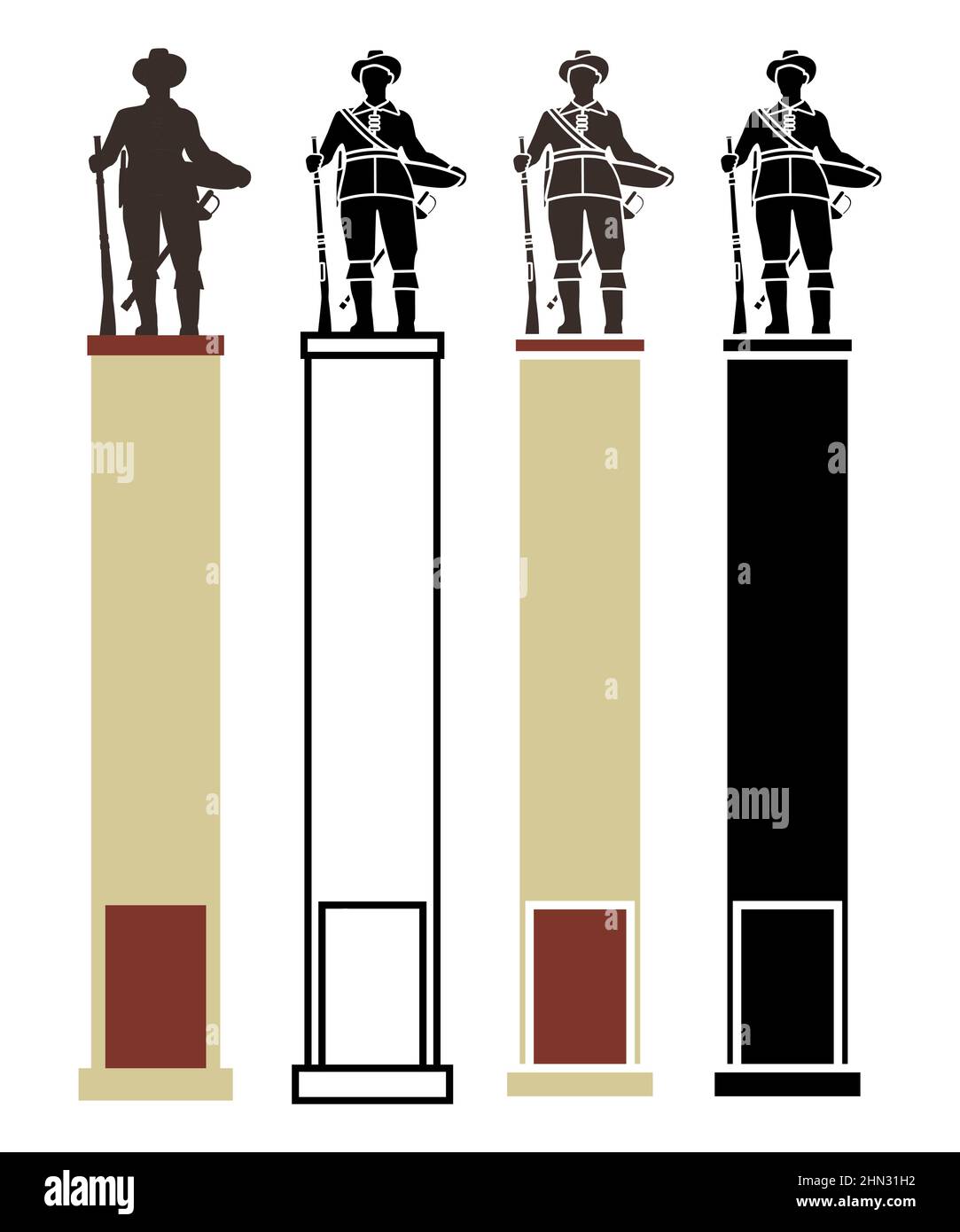 Monument de Bandeirantes à Goiania, Brésil Illustration de Vecteur