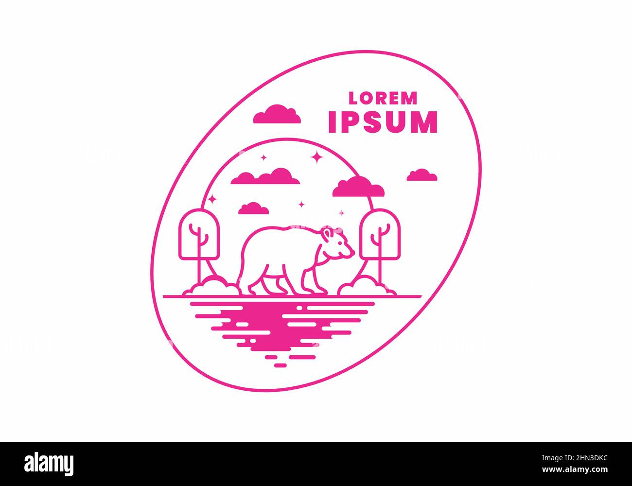 Illustration d'un motif ours sauvage Illustration de Vecteur