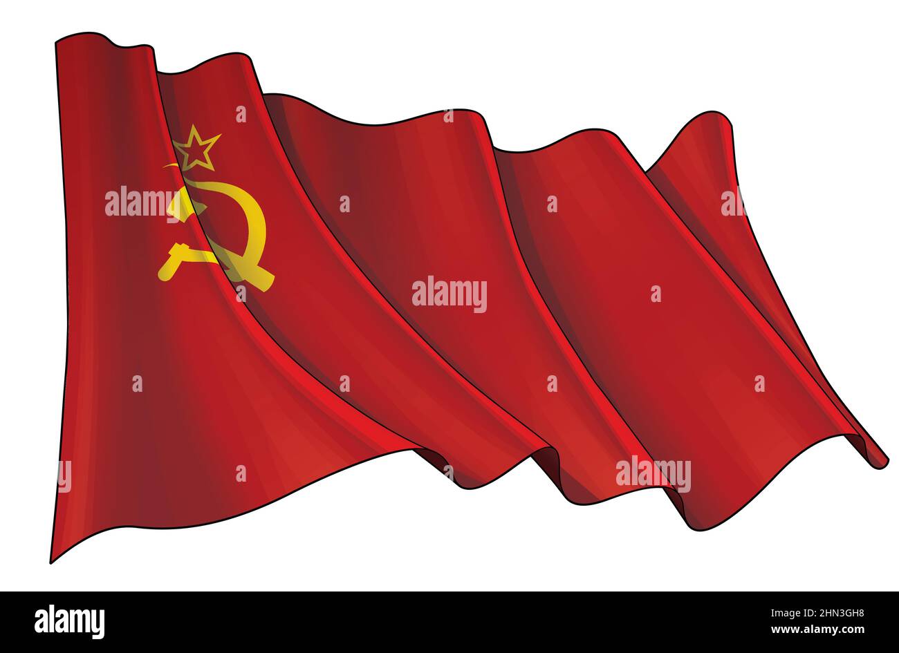Illustration vectorielle d'un drapeau agitant de l'Union soviétique pendant la Seconde Guerre mondiale. Tous les éléments sont soigneusement définis sur des couches et des groupes bien définis. Sur un sépia, sur un autre Illustration de Vecteur