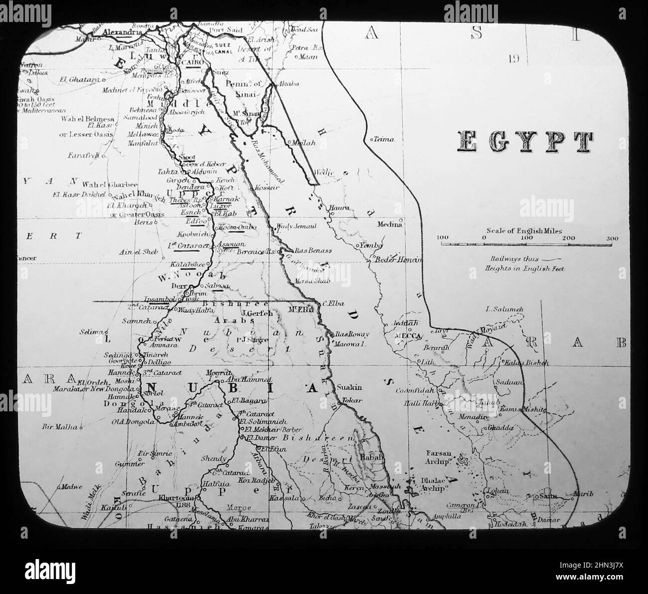 Carte de l'Égypte, période victorienne Banque D'Images