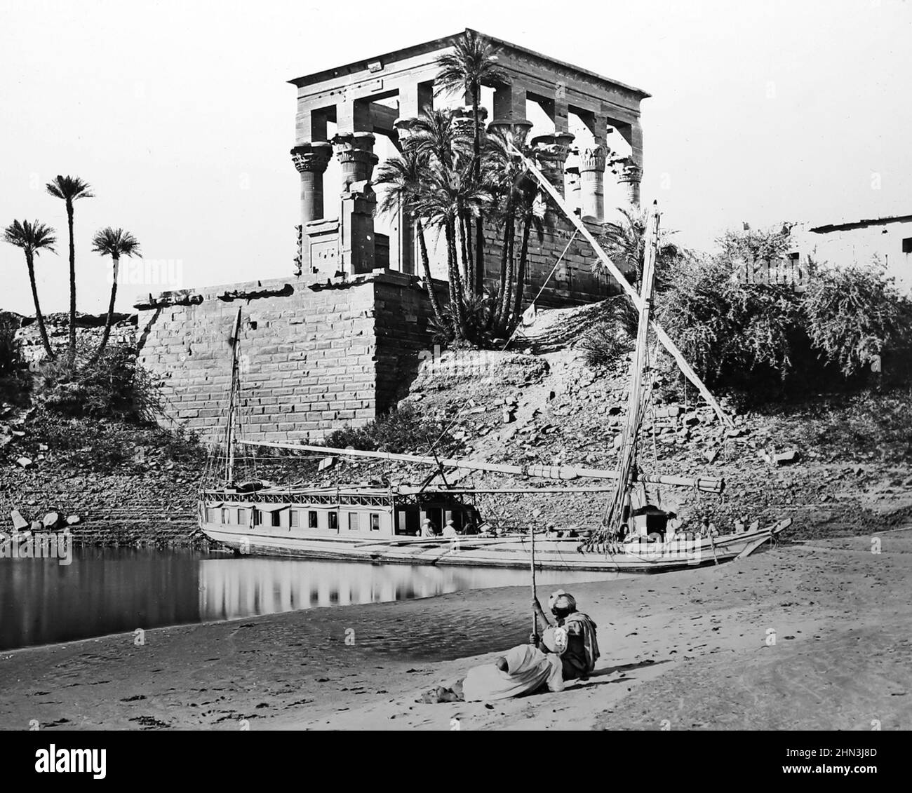 Philae, Égypte, époque victorienne Banque D'Images