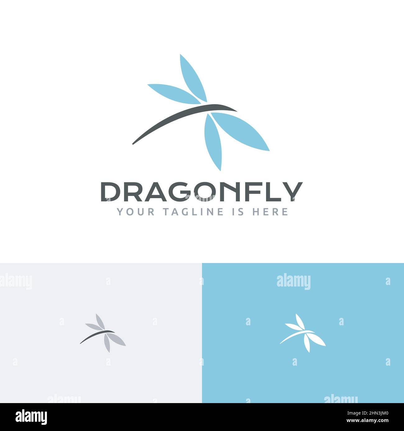 Magnifiques ailes de libellules insecte mouche nature simple Abstract logo idée Illustration de Vecteur